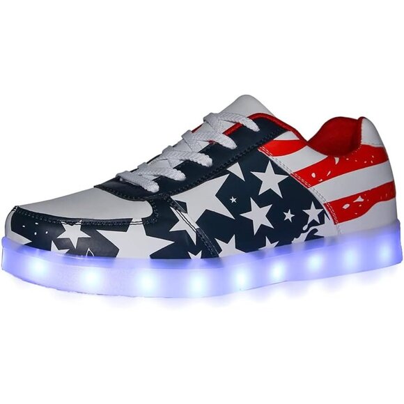 ⚡Unisex Blue Light Up Shoes with USB Charging Glowing Luminous LED Sneakers - Picture 3 of 6